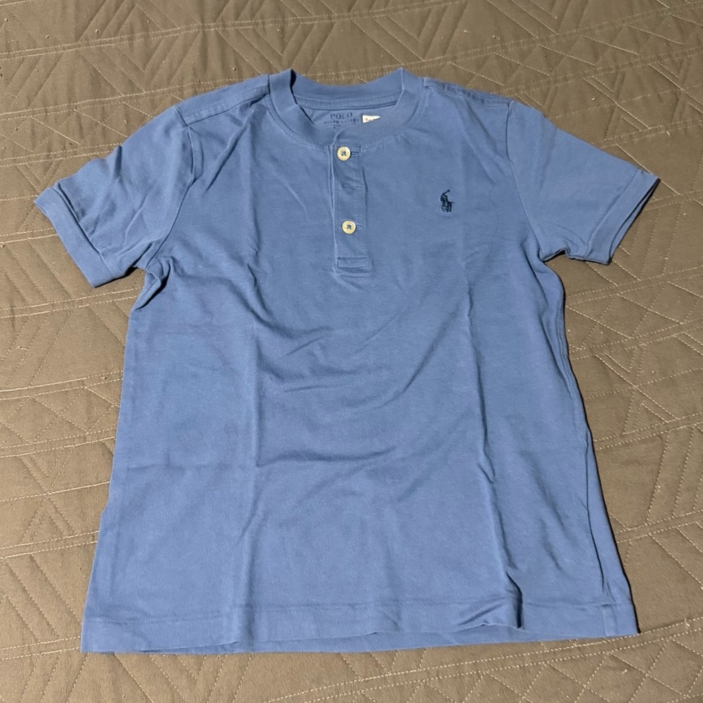 Polo by Ralph Lauren Light Blue Short-Sleeve Henley Polo Shirt